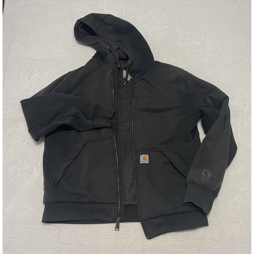 Carhartt‎ Rain Defender Hoodie Jacket M Distressed Faded Trashed Grunge Broken